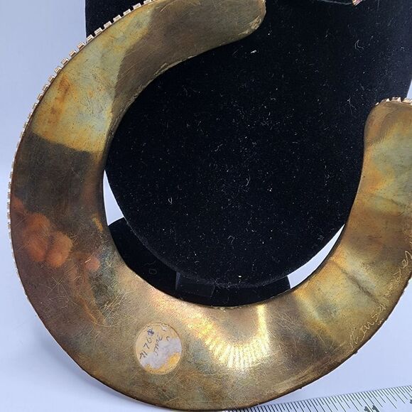 VINTAGE M&J HANSEN LAVENDER GLASS ALEXANDRITE RHINESTONE NECKLACE & EARRING SET - Picture 8 of 12